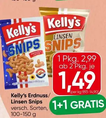 Spar Kelly's Erdnuss/ Linsen Snips Angebot