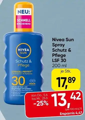 Spar Nivea Sun Spray Schutz & Pflege Angebot