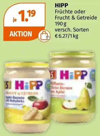 Müller HIPP Früchte oder Frucht & Getreide Angebot