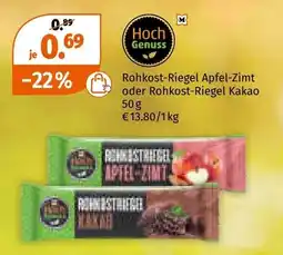 Müller Rohkost-Riegel Apfel-Zimt oder Rohkost-Riegel Kakao Angebot
