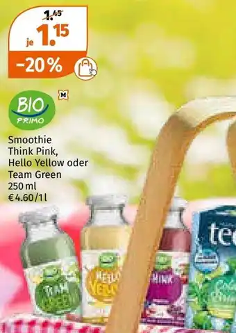 Müller Smoothie Think Pink, Hello Yellow oder Team Green Angebot