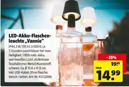 Hagebau Led akku flaschen leuchte vannie Angebot