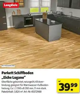 Hagebau Parkett schiffboden eiche lugano Angebot