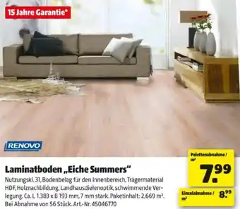 Hagebau Laminatboden Eiche Summers Angebot