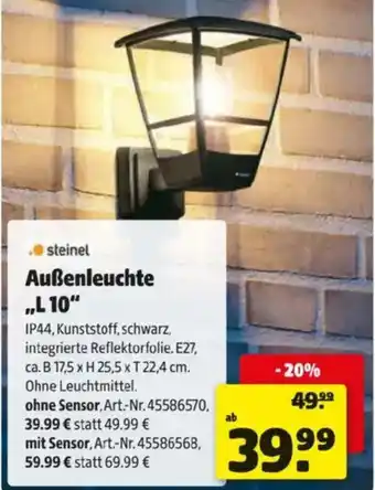 Hagebau Außenleuchte Angebot