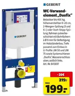 Hagebau WC Vorwand element Duofix Angebot