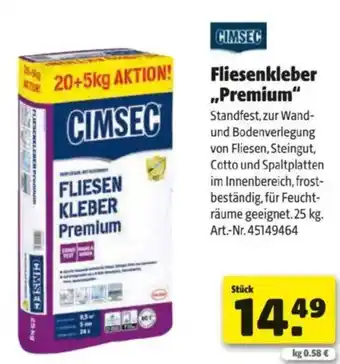 Hagebau Fliesenkleber premium Angebot