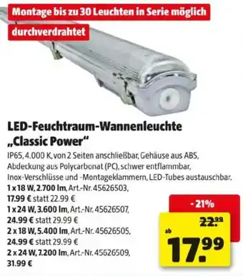 Hagebau Led feuchtraum wannenleuchte classic power Angebot