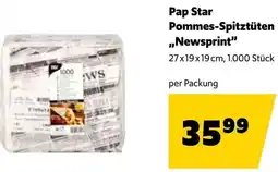 Eurogast Grissemann Pap Star Pommes-Spitztüten Newsprint Angebot