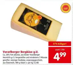 Interspar Vorarlberger Bergkäse g.U Angebot