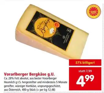 Interspar Vorarlberger Bergkäse g.U Angebot