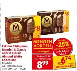Interspar Eskimo 8 Magnum Mandel, 8 Classic oder 8 Classic Almond White Chocolate Angebot