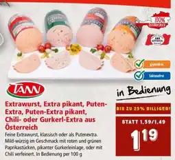 Interspar Extrawurst, Extra-Pikant, Puten-Extra, Puten-Extra pikant, Chili- oder Gurkerl-Extra aus Österreich Angebot