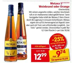 Interspar Metaxa 5***** Weinbrand oder Orange Angebot