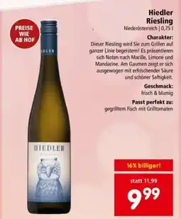 Interspar Hiedler Riesling Angebot