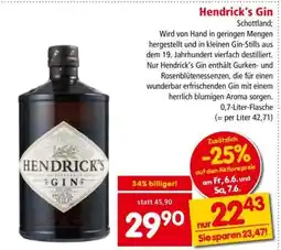 Interspar Hendrick‘s Gin Angebot