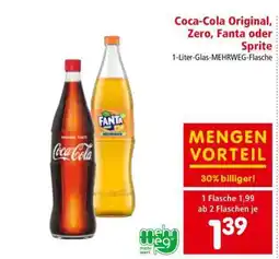 Interspar Coca-Cola Original, zero, Fanta oder Sprite Angebot