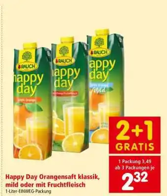 Interspar Happy Day Orangensaft Klassik, mild oder mit Fruchtfleisch Angebot
