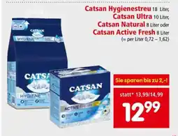 Interspar Catsan Hygienestreu, Catsan Ultra, Catsan Natural oder Catsan Active Fresh Angebot