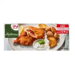 Interspar Cordon Bleu vom Schwein mit Speck und Gouda gefüllt, Bratkartoffeln und Kräuterdip INTERSPAR Angebot