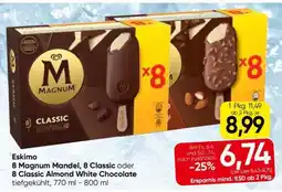Eurospar Eskimo 8 Magnum Mandel, 8 Classic oder 8 Classic Almond White Chocolate Angebot