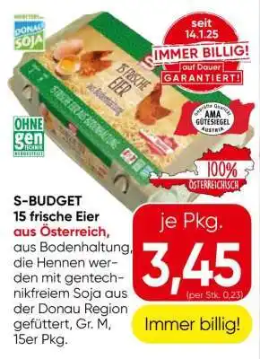 Eurospar S-BUDGET 15 frische Eier Angebot