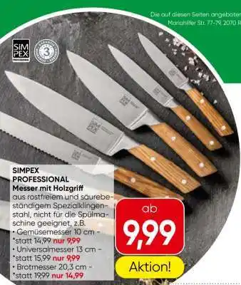 Eurospar SIMPEX PROFESSIONAL Messer mit Holzgriff Angebot