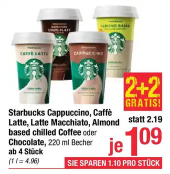 Maximarkt Starbucks cappuccino, caffè latte, latte macchiato, almond Angebot