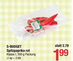 Maximarkt S-BUDGET Spitzpaprika rot Klasse I Angebot