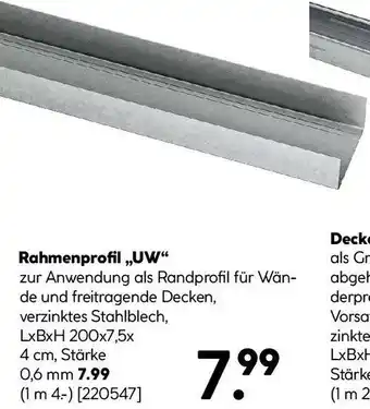 Hellweg Rahmenprofil Angebot