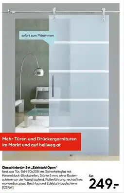 Hellweg Glasschiebetür-set „edelstahl open Angebot