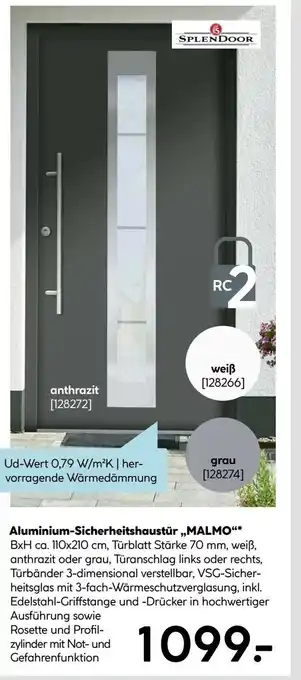 Hellweg Aluminium-Sicherheitshaustür „MALMO“, weiß Angebot