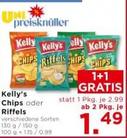 Unimarkt Kelly's Chips oder Riffels Angebot