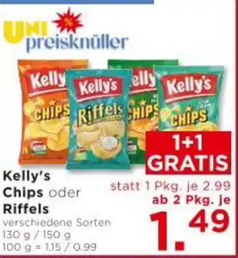 Unimarkt Kelly's Chips oder Riffels Angebot