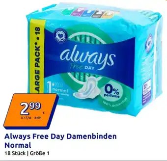 Action Always Free Day Damenbinden Normal Angebot