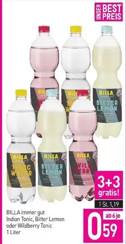 Sutterlüty Billa immer gut indian tonic, bitter lemon oder wildberry tonic Angebot