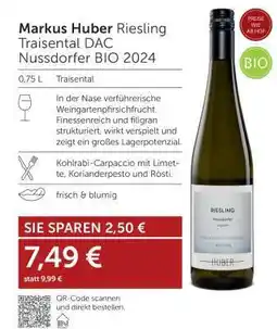 Interspar Markus Huber Riesling Traisental DAC Nussdorfer BIO 2024 Angebot
