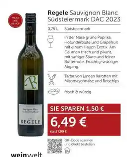 Interspar Regele Sauvignon Blanc Südsteiermark DAC 2023 Angebot
