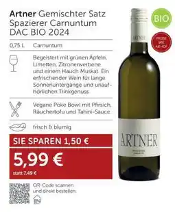 Interspar Artner Gemischter Satz Spazierer Carnuntum DAC BIO 2024 Angebot