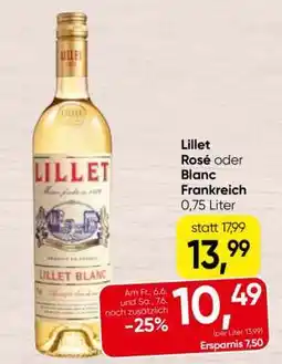 Spar Lillet Rosé oder Blanc Angebot