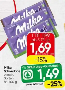 Spar MILKA SCHOKOLADE Angebot
