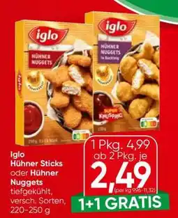 Spar Iglo Hühner Sticks oder Hühner Nuggets Angebot