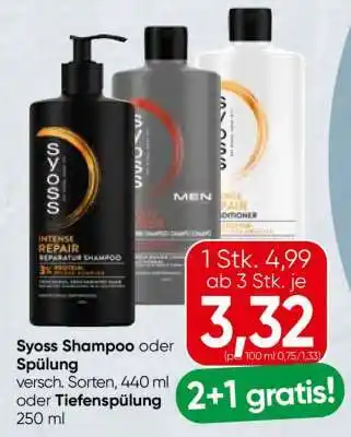 Spar Syoss Shampoo oder Spülung Angebot