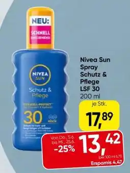 Spar Nivea Sun Spray Schutz & Pflege LSF 30 Angebot