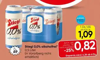 Spar Stiegl 0,0% alkoholfrei Angebot