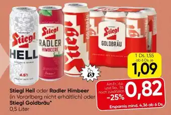 Spar Stiegl Hell oder Radler Himbeer oder Stiegl Goldbräu Angebot