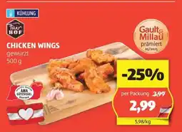 Hofer CHICKEN WINGS gewürzt 500 g Angebot