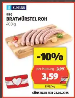 Hofer BBQ BRATWÜRSTEL ROH Angebot