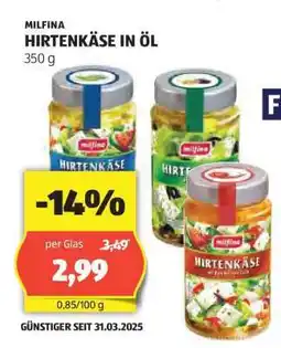Hofer MILFINA HIRTENKÄSE IN ÖL Angebot