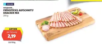 Hofer WIESBAUER FRÜHSTÜCKS AUFSCHNITT/KNACKER MIX Angebot
